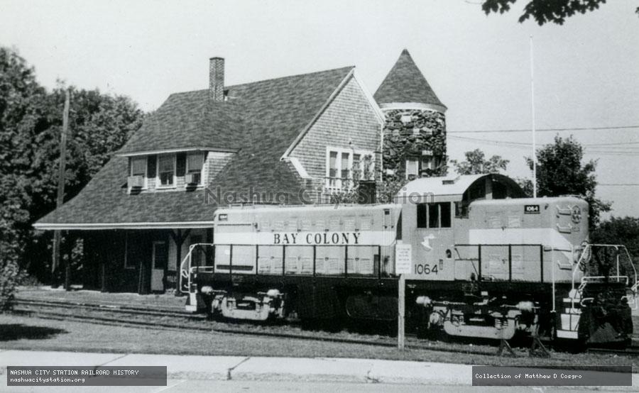 Postcard: Bay Colony Railroad #1064 at Millis